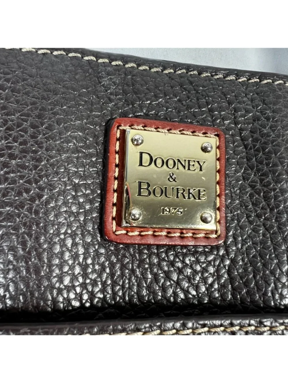 Dooney and Bourke Pebble Grain Small Lexington Shoulder Shopper Bag Dark Brown